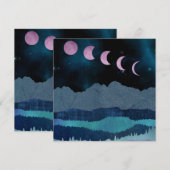 Carte Phases de lune rose Paysage (Devant / Derrière)