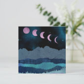 Carte Phases de lune rose Paysage (Debout devant)