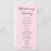 Carte Phases de Lune Turquoise Soft Rose Wedding Program (Dos)