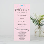 Carte Phases de Lune Turquoise Soft Rose Wedding Program (Debout devant)