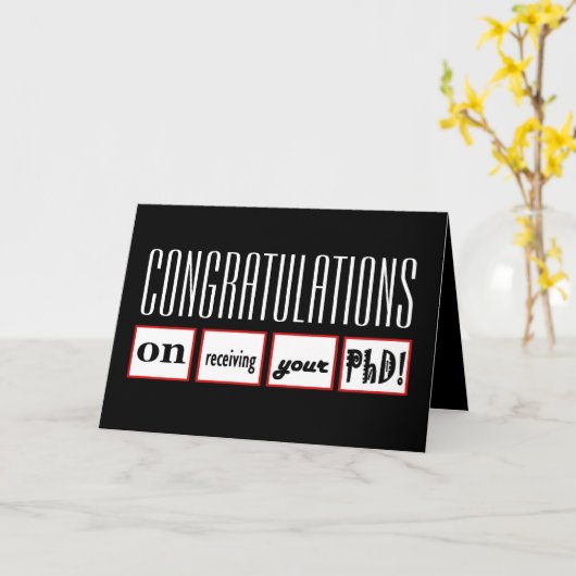 Carte PhD Degree CUSTOM (Fleur jaune)