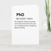 Carte PhD Drôle Dictionnaire Définition (Devant)
