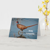 Carte Pheasant Blue Water Photo Sympathie (Fleur jaune)