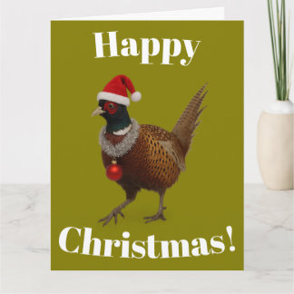Carte Pheasant looking festive Christmas card