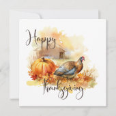Carte Pheasant Pumpking Bon thanksgiving d'automne (Devant)