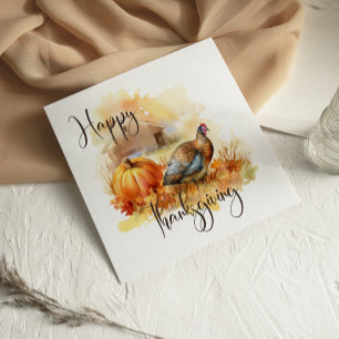 Carte Pheasant Pumpking Bon thanksgiving d'automne