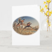 Carte Pheasants Aloft - Grande Chasse à la ferme (Fleur jaune)