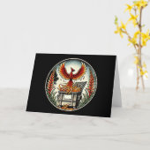 Carte Phénix renaissant des cendres du feu de poubelle (Fleur jaune)