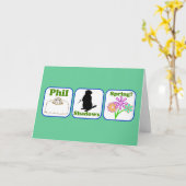 Carte Phil, ombres, ressort (Fleur jaune)