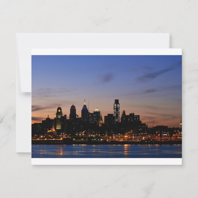 Carte Philadelphie Skyline à Twilight (Devant)