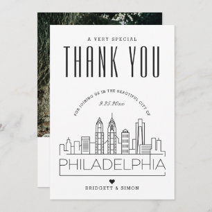 Carte Philadelphie Wedding   Thank You + photo