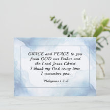 Philippiens 1:2-3 Grace and Peace to You Flat Card