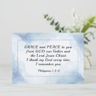 Carte Philippiens 1:2-3 Grace and Peace to You Flat Card