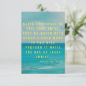 Carte Philippiens 1:6 KJV Bible Écriture Pic Salutation (Debout devant)