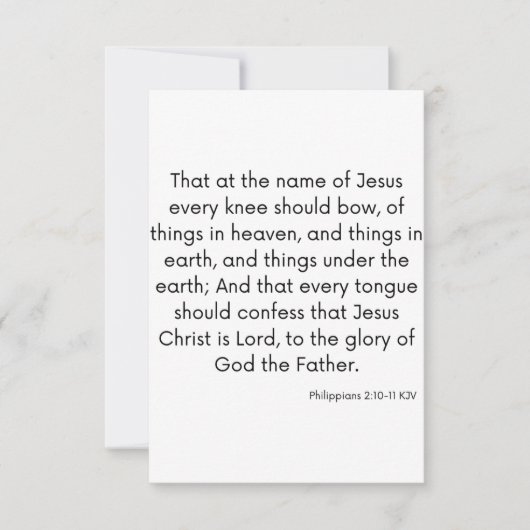 Carte Philippiens 2:10-11 KJV Bible Scripture Salutation (Devant)