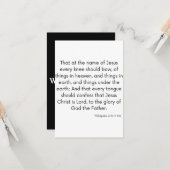 Carte Philippiens 2:10-11 KJV Bible Scripture Salutation (Devant/Arrière en situation)