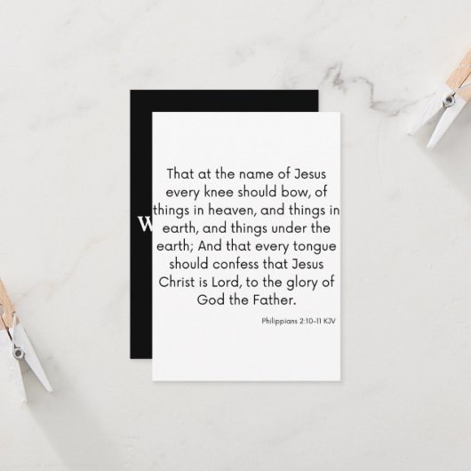 Carte Philippiens 2:10-11 KJV Bible Scripture Salutation (Devant/Arrière en situation)