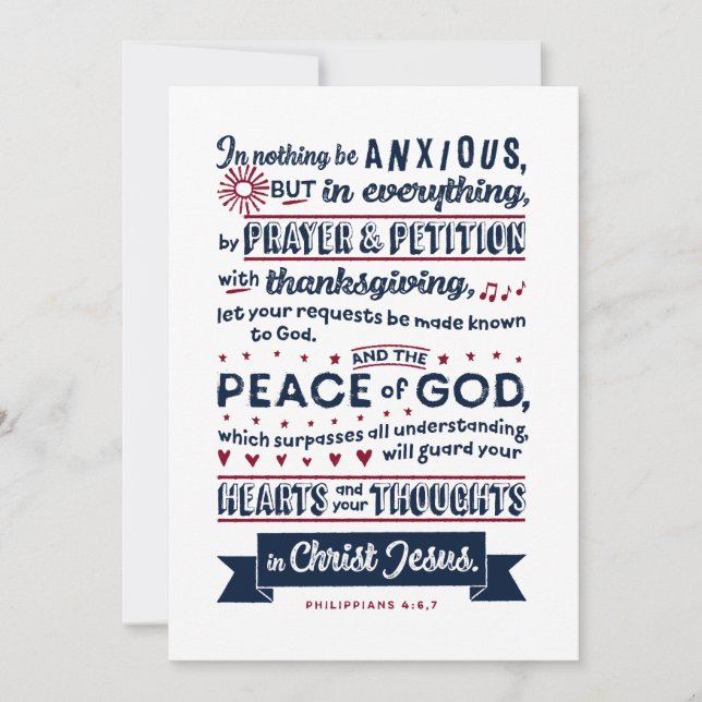 Carte Philippiens 4:6, 7 (Devant)