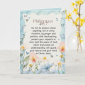 Carte Philippiens 4:6-7 Bible chrétienne Verse Aquarelle (Fleur jaune)