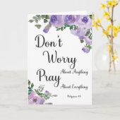 Carte Philippiens 4:6 Bible Verse Purple Aquarelle (Fleur jaune)