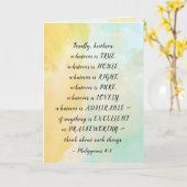 Carte Philippiens 4:8 Quoi qu'il soit vrai, (Fleur jaune)