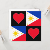 Carte Philippines Coeur du drapeau Salutation patriotiqu (Devant/Arrière en situation)