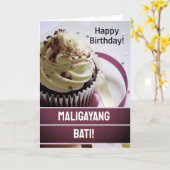 Carte Philippines Maligayang Bati Anniversaire (Fleur jaune)