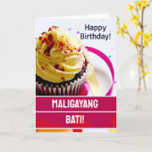 Carte Philippines Maligayang Bati Anniversaire (Fleur jaune)