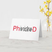 Carte Phinished, word art, text design pour les diplômés (Fleur jaune)