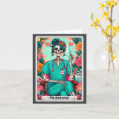 Carte Phlebotomist Tarot Card Skeleton Phlebotomy Tech P (Fleur jaune)