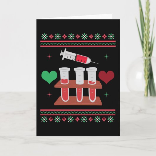 Carte Phlebotomist Ugly Christmas Sweater Xmas (Devant)