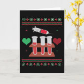 Carte Phlebotomist Ugly Christmas Sweater Xmas (Fleur jaune)
