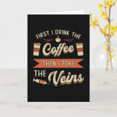 Carte Phlebotomiste D'Abord Je Bois Le Café Phlebotomie (Fleur jaune)