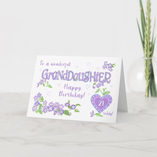 Carte phlox d'anniversaire de la grand-fille sur m (Devant)