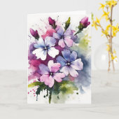 Carte Phlox - Fleurs aquarelles (Fleur jaune)