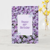 Carte Phlox Violet Pour 66e Anniversaire (Fleur jaune)