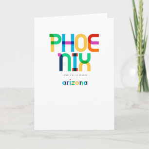 Carte Phoenix Arizona Mid Century, Pop Art,
