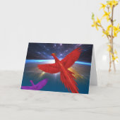 Carte Phoenix dans l'espace (Fleur jaune)