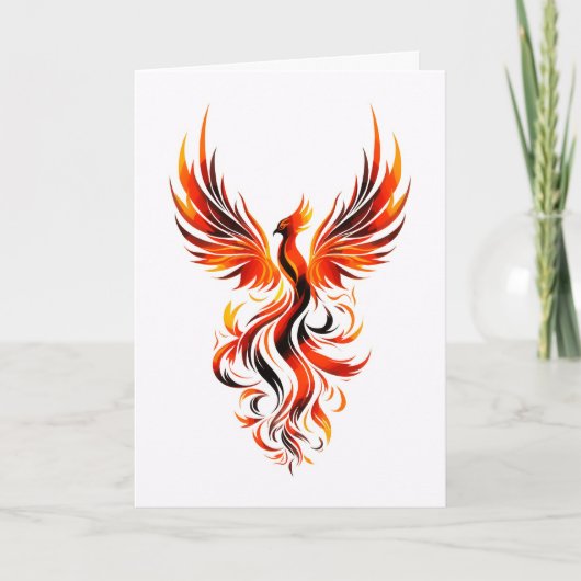 Carte Phoenix en flammes Vector Art (Devant)