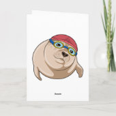 Carte Phoque à la natation avec lunettes de natation (Dos)