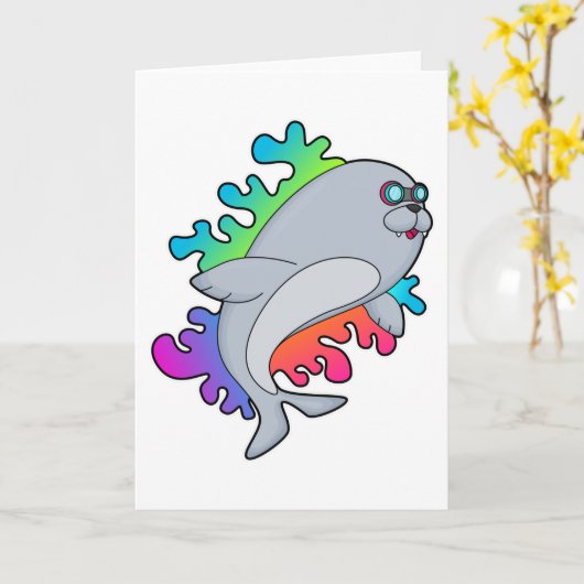 Carte Phoque aux Lunettes (Fleur jaune)