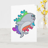 Carte Phoque avec Lunettes (Fleur jaune)