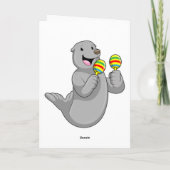 Carte Phoque comme musicien avec maracas (Dos)