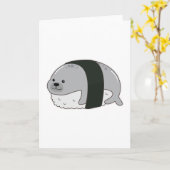 Carte Phoque comme Sushi (Fleur jaune)