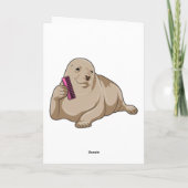 Carte Phoque en coiffeur avec peigne (Dos)