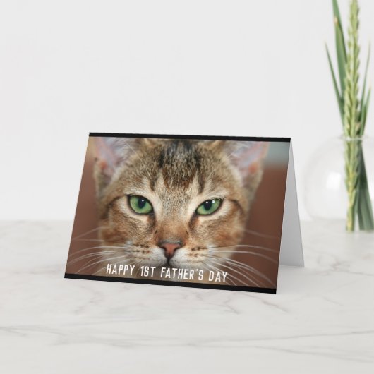 Carte Photo 1ère Fête des pères du chat (Devant)