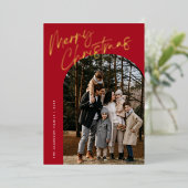 Carte Photo 2 Arc de Noël en écriture moderne roug (Debout devant)