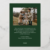 Carte Photo 2 Joyeux Noël Écriture Moderne Verte A (Verso)