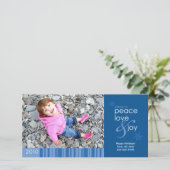 Carte photo 4x8 Peace, Love et Joie 2010 - Bleu (Debout devant)