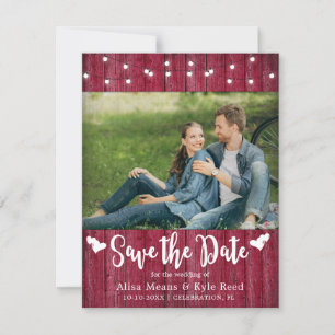 Carte photo à cordes de bois rustique